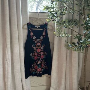 Floral Embroidered Shift Dress